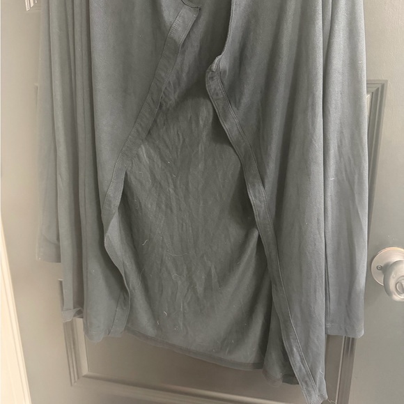 Laila Jayde Dark Navy Microsuede Open Front Cardigan - Picture 4 of 10